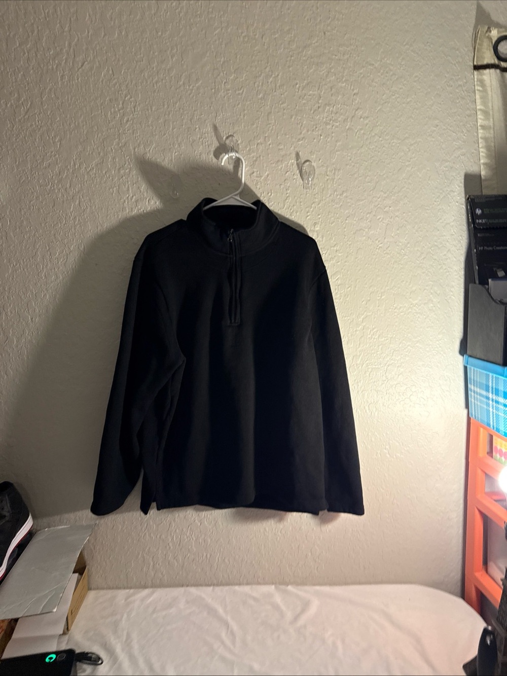 Beverly Hills Polo Club Jacket 1/4 Zip Pullover Size XL Black EUC No Pockets